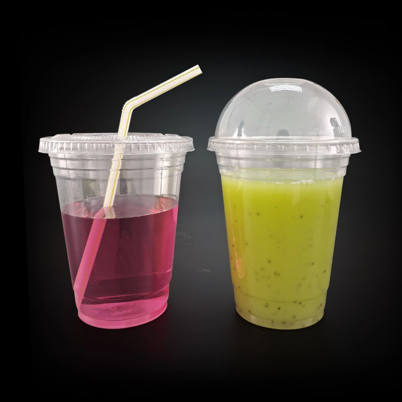 16oz 473ml 98mm Top Diameter High Transparency Clear Color Cold Drinking Pet Cups with Dome Lid or Flat Lid