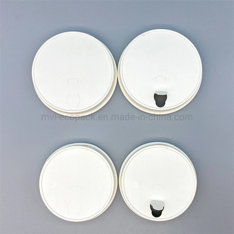 80mm 100% Biodegradable Eco Plastic Free Paper Cup Lid for Cold Drink