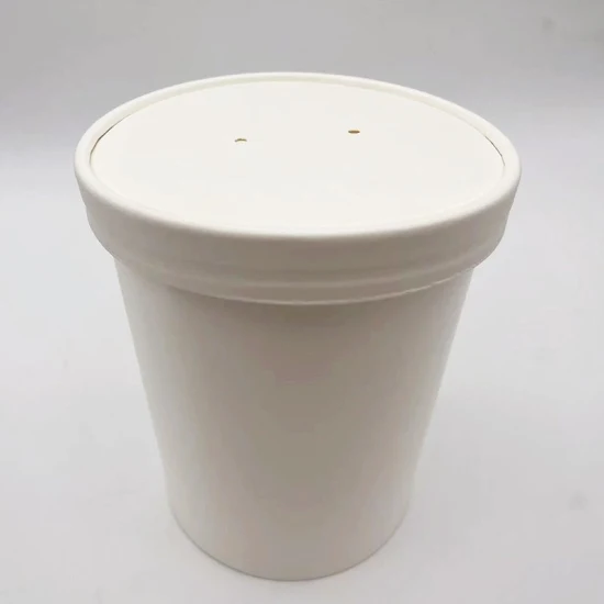 Изготовленная на заказ печать, персонализированный одноразовый бумажный стаканчик для супа на вынос с крышкой