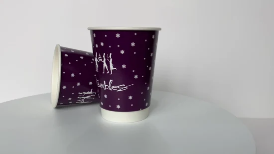 Одноразовый бумажный стаканчик для кофе с двойными стенками и тиснением на вынос
