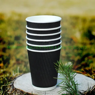 Изготовленная на заказ кофейная чашка для ресторанов с двойными стенками из биоразлагаемого картона и бумажной крышкой