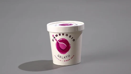 Бумажный стаканчик для мороженого по низкой цене с печатным логотипом, миска для супа, бумажный стаканчик для мороженого