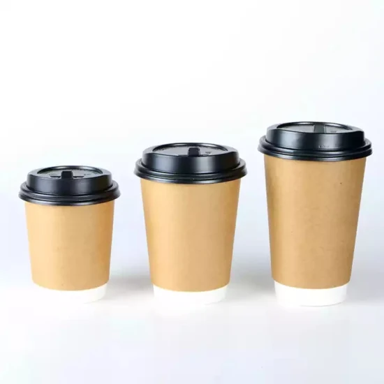 Уникальная винтажная печать, биоразлагаемые экологически чистые одноразовые бумажные стаканчики для кофе с двойными стенками и логотипом, напечатанным на заказ, оптом